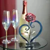 Decorative Flowers Metal Rose Stand Wrought Iron Ornaments Desktop For Living Room Bedroom Study