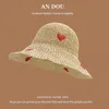 Spring Summer Korean Sweet Big Brim Straw Sun Hat Women Seaside Sunshade Sunscreen Bucket Basin 240320