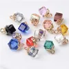Charms 27 färger Crystal Charms Pendant DIY Necklace Armband Accessories Square smycken Fynd komponenter Pendants Rhinestones Drop Dhk8i