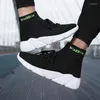 Casual Shoes Fashion Men High Top Unisex Sneakers Women Outdoor Slip On Socks Soft Sports Training Black White Boots 35-47