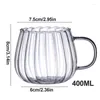 Tasses soucoupes tasses en verre fournitures de verres à thé ustensiles de service de boissons 400ML tasse convexe récipient de service de café accessoires de cuisine