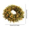 Decorative Flowers Fake Purple Lavender Flower Wreath Artificial Autumn For Door Spring Living Room