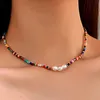 Pendentif Colliers Bohème multicouche perles à la main chaîne de mode colliers glands coloré cristal pendentif bijoux pour femmes accessoires X0180 240330