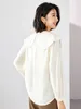 Women's Blouses Vimly Big Embroidery Pet Pan Collar Shirts 2024 Autumn Sweet Long Puff Sleeve Female Button Down & M2782