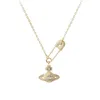 Collier de perles d'eau douce naturelles pour femme, impératrice douairière, saturne, chaîne à broche, nouveau pendentif