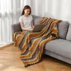 Filtar boho stickat kast supermjuk mysig soffa dekorativ säng bäddsoffa utomhus filt återanvändbar hållbar