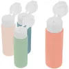 Aufbewahrungsflaschen 4 Stück Reisebedarf Macaron Tube Squeeze Flaschenset Lotionspender Größe Schlauch nachfüllbar für Shampoo Kunststoffetikett
