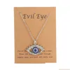 Pendentif Colliers 26 styles bleu turc mauvais yeux pendentif collier créatif diamant diables oeil chaîne colliers bijoux cadeau goutte Dhwzo