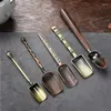 Te Scoops Retro Metal Spoon Rostfritt stål Tesked Set Chinese Shovel Ceremony Accessories Tool