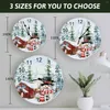 Wall Clocks Christmas Gnome Snowflake Snow Farm Round Clock Modern Design Kitchen Hanging Watch Home Decor Silent