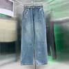 Kvinnor denim byxor klassiska broderade jeans high street byxa jean pant hiphop kläder