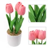 Dekorative Blumen Künstliche Tulpe Blume Gefälschte Pflanzen Kunststoff Topf Bonsai Home Office Desktop Dekor Hochzeit Party Dekoration