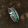 Uniek ontwerp Emerald Zirkoon geweven gebakken deeg twists open ring voor dames mode persoonlijkheid hoge coole stijl