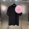 Koszule damskie nomikuma 2024 wiosenna okrągła szyja krótki rękaw 3D duży kwiat przyczynowy koreański t-shirt letni top