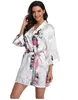 8bb1 sexy pyjama's satin zijden vrouwen bruiloft bruidmeisje gewaad sexy kraanprint badjas korte lange kimono nachtjurk mode mode kleedjurk vrouwelijk 2404101