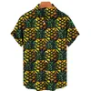 Мужские повседневные рубашки с 3d принтом ананаса, фруктами и гавайским лимоном, мужские модные блузки, пляжные рубашки, летняя рубашка с лацканами для отдыха