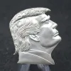 Médaille de tête de Trump, artisanat plaqué or 24 carats, badge en relief plaqué argent 999, nouveau FY8670 0401