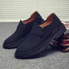 Sapatos casuais moda masculina couro genuíno sola grossa trabalho ao ar livre sapato oxford