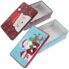 Bouteilles de rangement 2pcs Boîtes en file d'étage de Noël Boîte de bonbons Conteneur de biscuits à la plaque d'étain avec couvercles