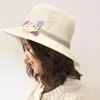 Hüte mit breiter Krempe für Damen, modisch, mit Perlenblume, faltbar, Fischer-Strohhut, Sommerurlaub, lässig, Urlaub, Strand, atmungsaktiver Sonnenschutz-Eimer