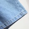 Kadın Lounge Bermuda şort artı boyutu gündelik yaz pamuk diz uzunluğu Cepler ile denim kısa kot pantolon3xl 4xl 5xl ouc1519 240329