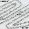 Naszyjniki spawalnicze łańcuch krzyżowy 1.23.0 mm łańcuch naszyjnika ze stali nierdzewnej Kobiet Man Lady Punk Fashion Jewelry ZX585, ZX586