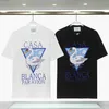 Men's T-Shirts Summer new Hip Hop Uk Drill style printed T-shirt men and women strt casual cotton Casab1anca Short slve T-shirt T240401