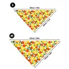 Vêtements pour chiens Motif de fruits Pet Triangular Bandage Décoration Party Saliva Serviette pour petit chat imprimé Triangle Écharpe Accessoires