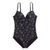 Traje de baño para mujer, novedad de verano 2024, traje de baño de una pieza con un hombro y cordones, Bikini de marca de diseñador para mujer