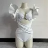 Drukuj seksowne jednoczęściowe stroje kąpielowe Kobiety kąpielowe push up Monokini Ruffle Swim Rait Bathing Kobieta letnia plaża