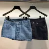 2023 Kvinnors sommar chic denim kjol hög midja diagonal enkel design chic sexig het tjej mångsidig kvinnor denim kort kjol