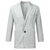 MENS BLAZER JACKA SPRING SOMMER SOLID Slim Casual Business Thin Breattable White Cotton Linen Suit Male 240321