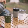 Tazze 1pc in acciaio inossidabile impilabile da 300 ml tazza di caffè tazza di acqua campeggio escursionismo viaggio tè portatile