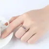 Кольца кластера, корейское круглое кольцо с микроинкрустацией из циркона, женское кольцо из розового золота, обручальное ювелирное изделие, подарок для влюбленных, свадебный размер Us5-11