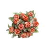Flores decorativas buquê de rosa artificial requintada, fácil de cuidar, decoração de decoração não feita galhos de flores plásticas multiuso