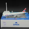 航空機モドルディキャスト18cm 1 400 B777-300モデルブリティッシュエアウェイズエアラインプラスチックベースランディング装置合金航空機飛行機旅客YQ240401