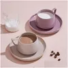 Cups Saucers 250Ml Modern Exquisite Coffee Cup And Saucer Porcelain Afternoon Tea Set Vintage Home Party Decor Drinkware Gift For Dh9Kr