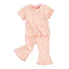 Ensembles de vêtements bébé fille 2 pièces Vêtements Ribbed Bott Bott