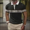Polos pour hommes S Shirt Fashion Stripes Chemises imprimées Casual Manches courtes Summer Mesh Blouse Vêtements surdimensionnés T Drop Livraison Vêtements Te Dhzxf