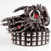 Belts Full metal rivet belt with hip-hop skull head ghost hand bone skeleton claw alloy buckle fashionable decorative belt Q240401