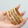 Bangles Italy Palace Brushed Bracelet Women's 18K Gold Plated Luxury Diamond Vintage Exquisite Open Bangle HighEnd New Designer Jewelry