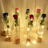 Decorative Flowers 38CM Artificial With String Lights Red Soap Rose Wedding Home Valentine's Day Birthday Party Decoration Fake