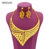 WDZUIAI – ensemble de boucles d'oreilles et collier, couleur or 24K, bijoux de luxe, breloque de mariage africain/éthiopien pour femmes, boucles d'oreilles de fête Gi