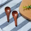 Flatware Sets 100pcs Small Little Mini Natural Wooden Spoon Scoop Tea Honey Coffee Condiment Salt Sugar NO420