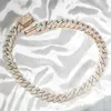 Collana moissanita VVS ghiacciata VVS 925 Sterling Sterling e Rose Gold Plaked Enorme Enorme catena di collegamenti cubani da 18 mm