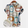 Men's Casual Shirts Hawaiian Shirt Simple Print Man Clothes Loose Breathable MenS Plus Size Summer For Men Street Short Sleeve