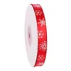 Party Decoration 22m Red Green Printed Snowflake Ribbon Christmas Gift Ribbons DIY Craft For Ideal Decor And Wrappin