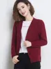 Women's Knits Womens Loose Knitted Long Sleeve Crop Wool Sweater Couple Spring Cardigan Jacket V-neck Korean Tops Female Leisure Work