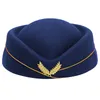 Berets Stewardess Hat Woolen Flight Attendant Air Hostess For Halloween Cosplay