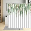 Shower Curtains Spring Curtain Green Leaf Decoration Pattern Bathroom Screens Partition Home Waterproof Polyester With Hook Washable